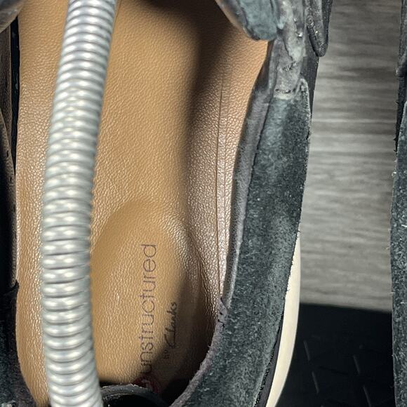 Clarks Womens Un Adorn Lo Unstructured Black Suede Comfort Sneakers Size 10 - Picture 7 of 9